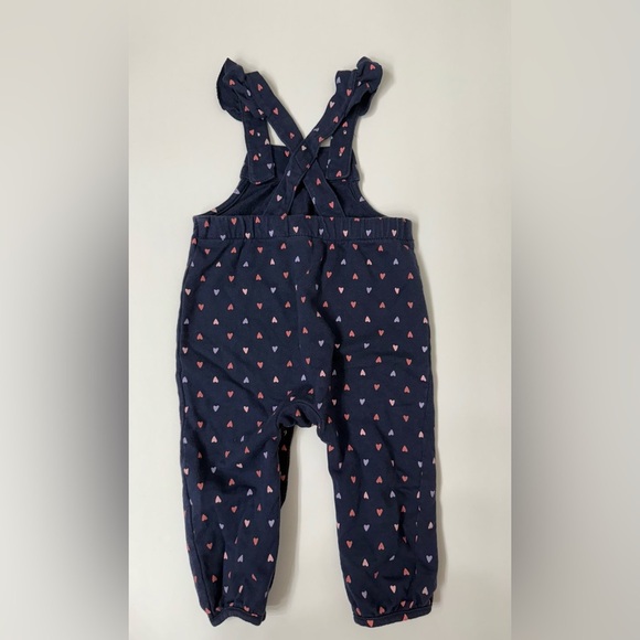 Carter's Navy and Pink Heart Overall Jumpsuit - Picture 3 of 5